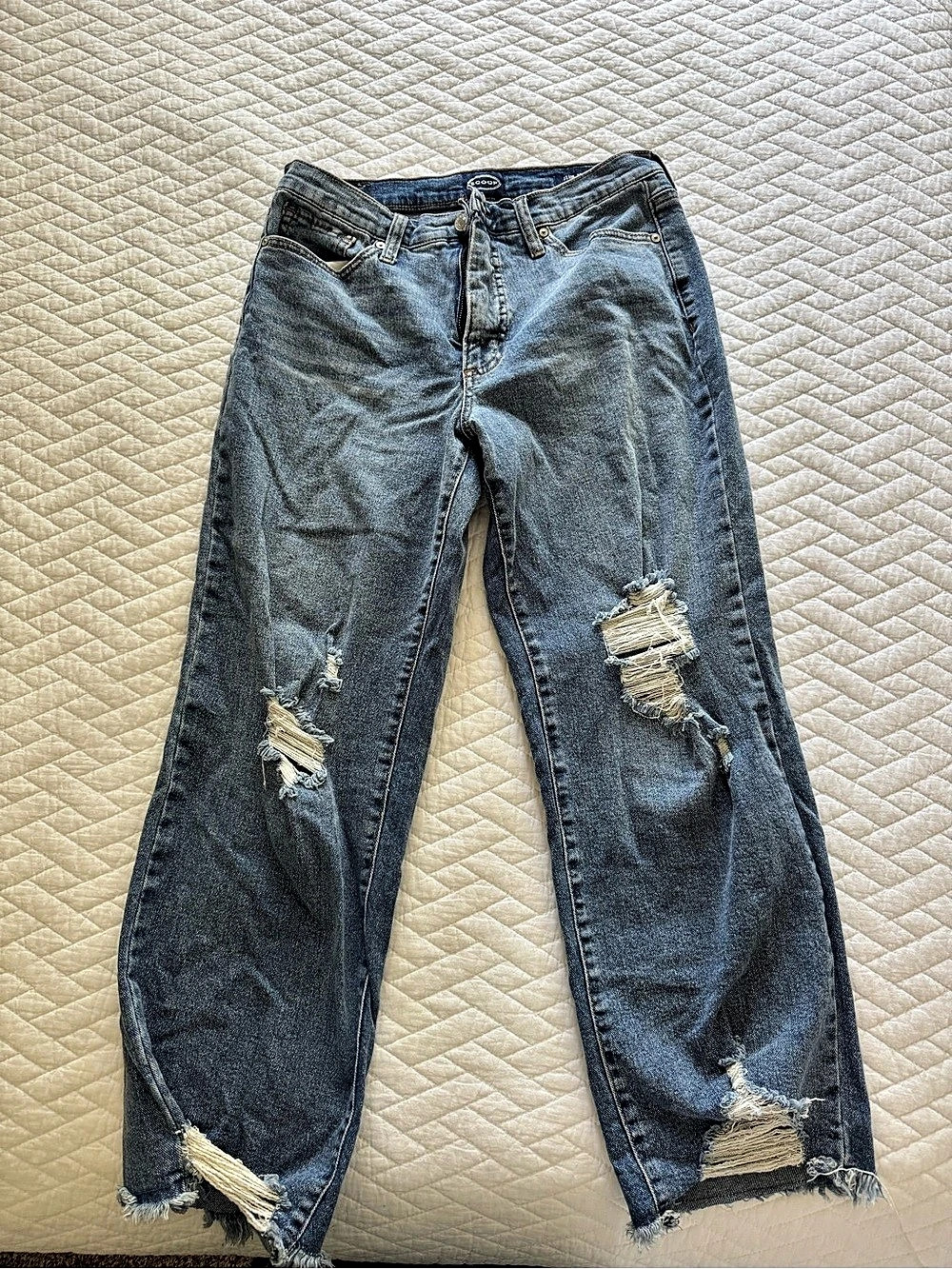 Scoop distressed Straight Leg Jeans